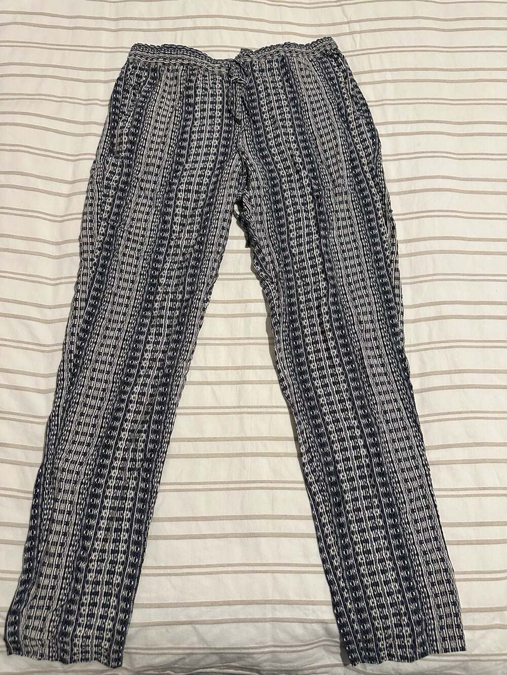 Vince Silk Printed Drawstring Pull-On Pants